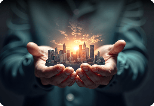 PropertyValue.mu glowing city intelligence hologram
